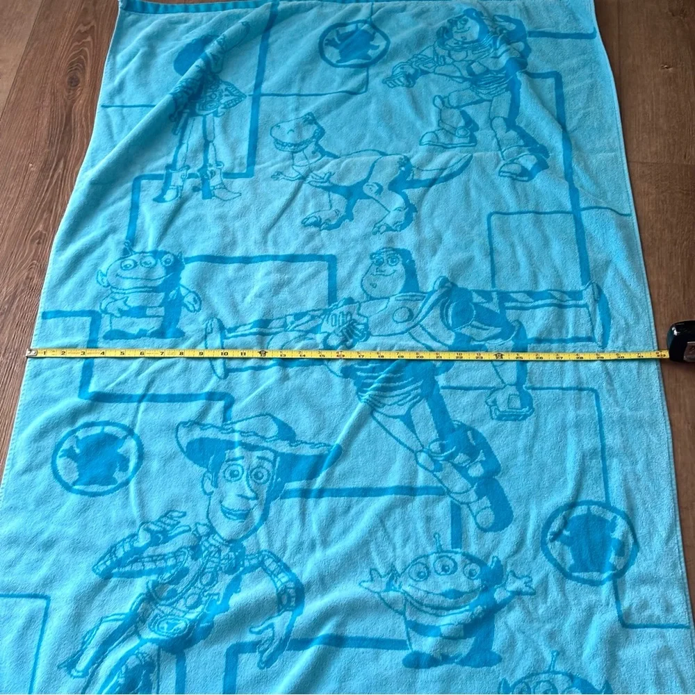 Disney Toy Story Embroidered Beach Towel Woody Buzz Pixar Blue Aliens Bath